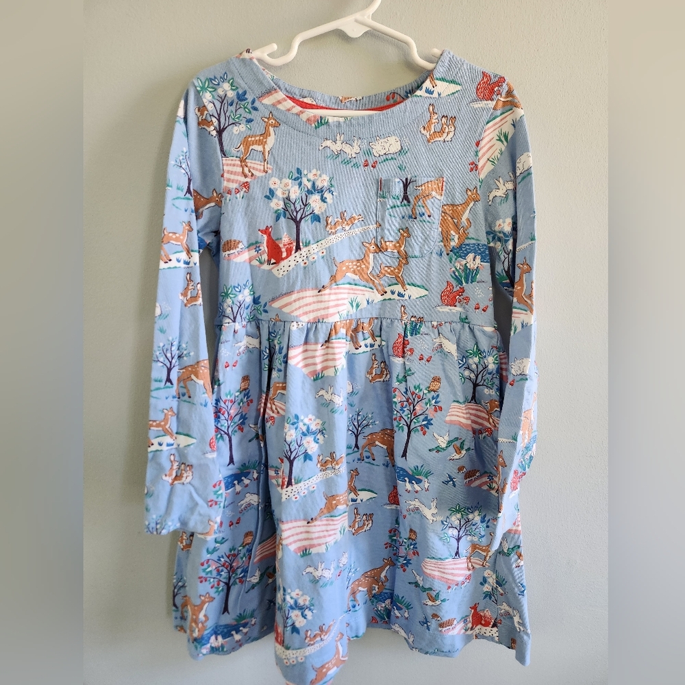 Mini Boden Animal Print Long Sleeve Dress